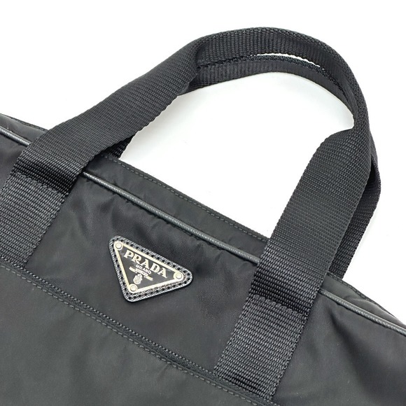 Prada Triangle Handbag Business Bag Nylon Black - Picture 3 of 9